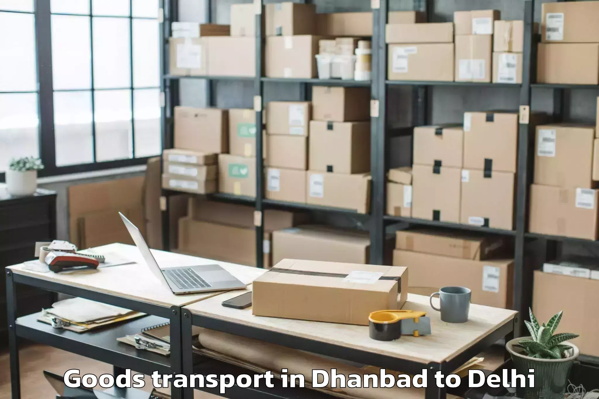 Book Dhanbad to Rajouri Garden Goods Transport